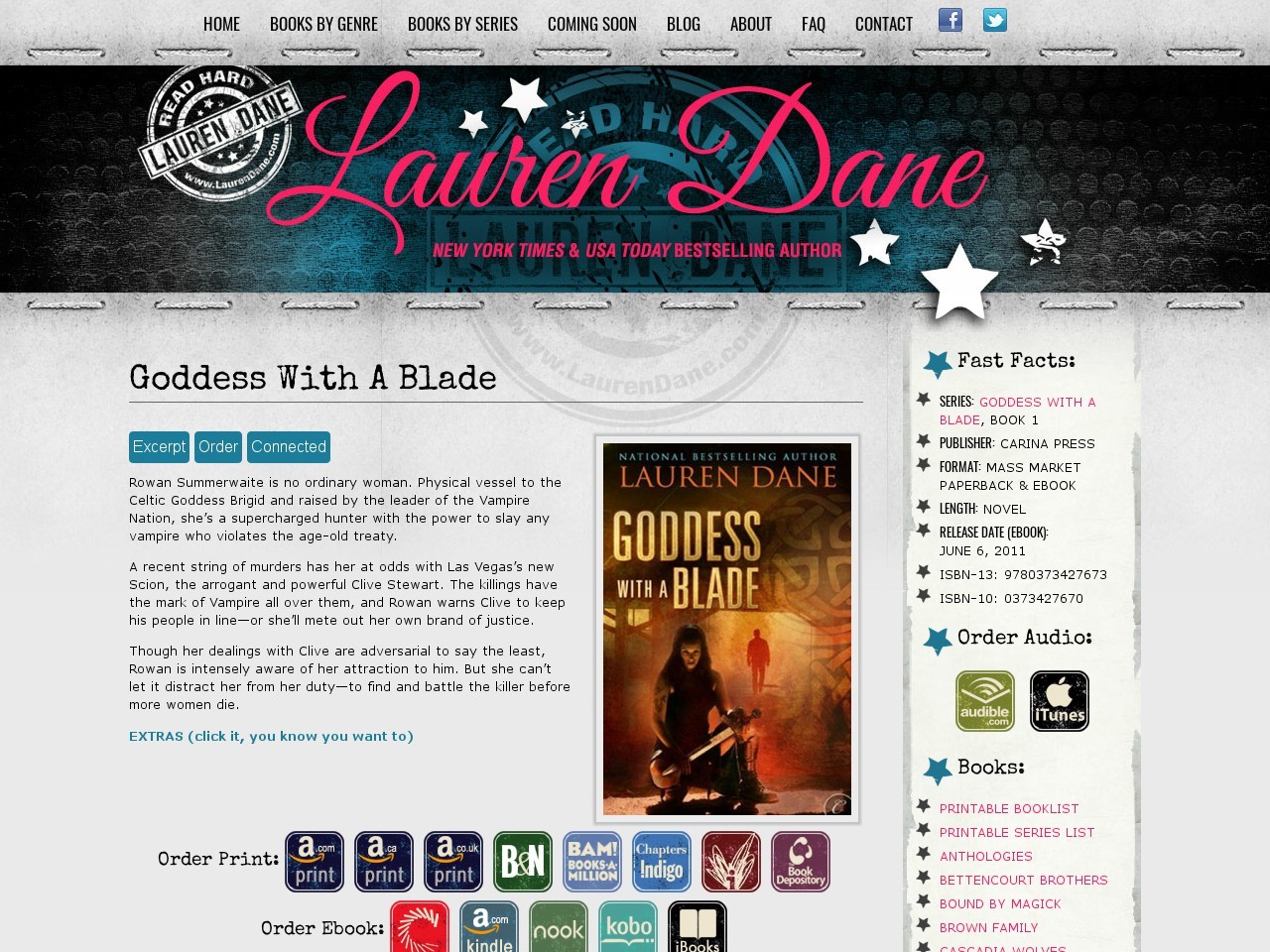 Goddess with a Blade Goddess with a Blade on Lauren Dane's official website.